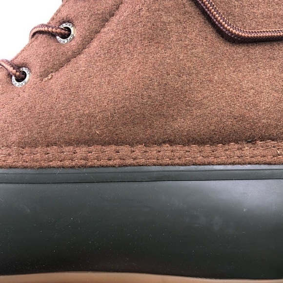 SPERRY Saltwater Wool Brown Olive Duck Boots - Picture 12 of 12